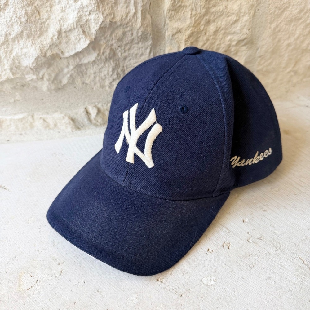 Hana‎ Sports New York Yankees Baseball Cap Navy Blue Wool Blend OSFA Hat